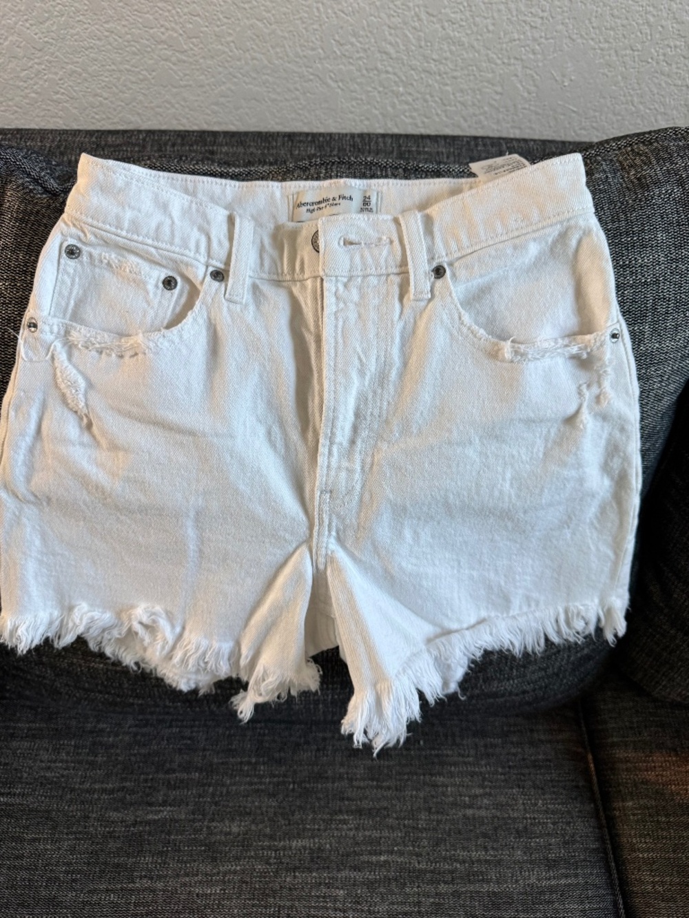 Abercrombie White Denim Shorts